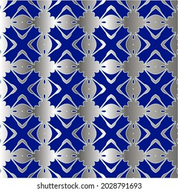 metal pattern on a blue background. 