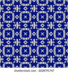 metal pattern on a blue background. 
