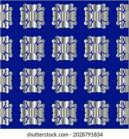 metal pattern on a blue background. 
