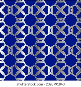 metal pattern on a blue background. 
