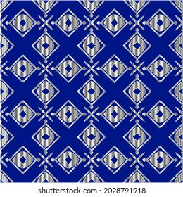 metal pattern on a blue background. 