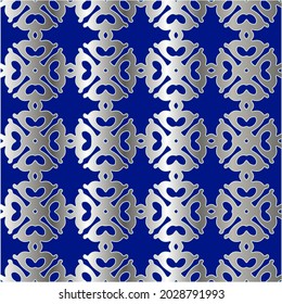 metal pattern on a blue background. 
