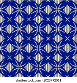 metal pattern on a blue background. 
