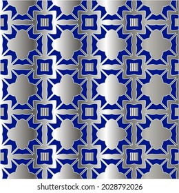 metal pattern on a blue background. 
