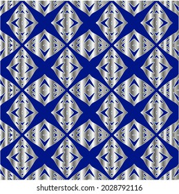 metal pattern on a blue background. 