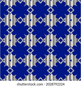 metal pattern on a blue background. 