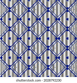 metal pattern on a blue background. 