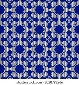 metal pattern on a blue background. 