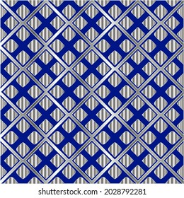 patrón metálico sobre fondo azul. 