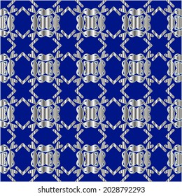 metal pattern on a blue background. 