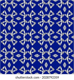 metal pattern on a blue background. 