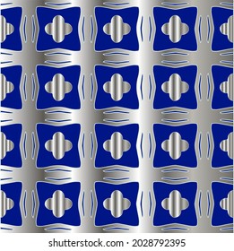 metal pattern on a blue background. 