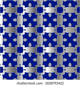 metal pattern on a blue background. 