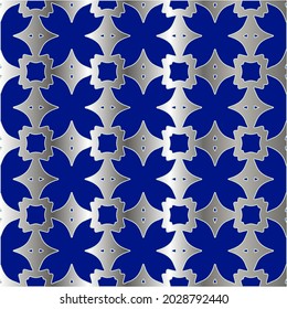 metal pattern on a blue background. 