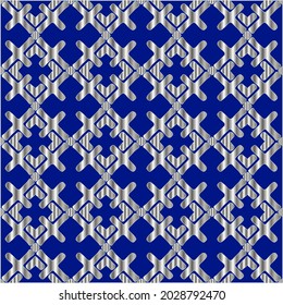 metal pattern on a blue background. 