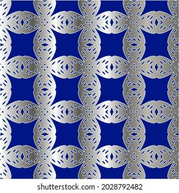 metal pattern on a blue background. 