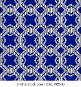 metal pattern on a blue background. 