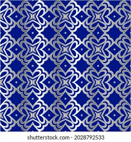 metal pattern on a blue background. 