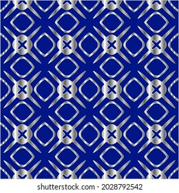 metal pattern on a blue background. 