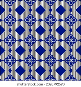 metal pattern on a blue background. 
