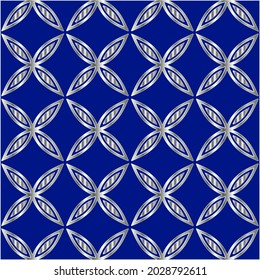 metal pattern on a blue background. 