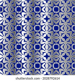 metal pattern on a blue background. 
