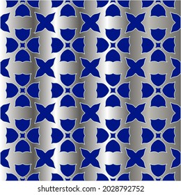 metal pattern on a blue background. 
