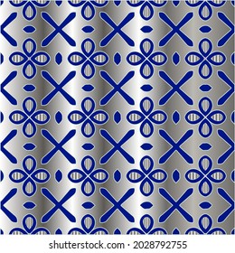 metal pattern on a blue background. 
