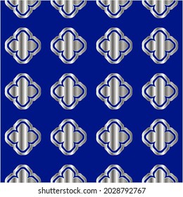 metal pattern on a blue background. 