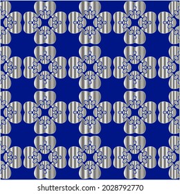 metal pattern on a blue background. 
