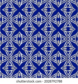 metal pattern on a blue background. 