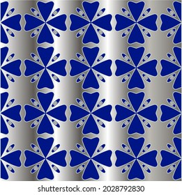 metal pattern on a blue background. 
