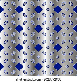 patrón metálico sobre fondo azul. 

