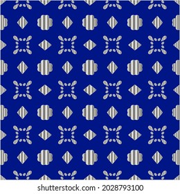 metal pattern on a blue background. 