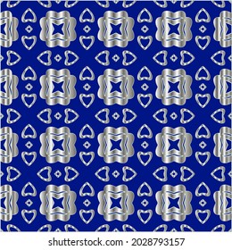 metal pattern on a blue background. 