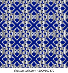 metal pattern on a blue background. 