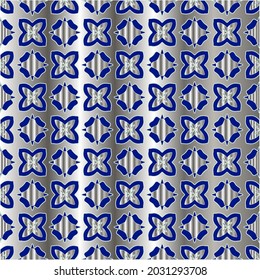 metal pattern on a blue background.  pattern for fabric, wallpaper, packaging. Decorative print.
