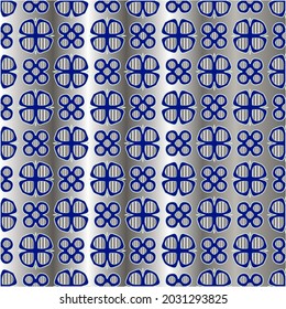 metal pattern on a blue background.  pattern for fabric, wallpaper, packaging. Decorative print.
