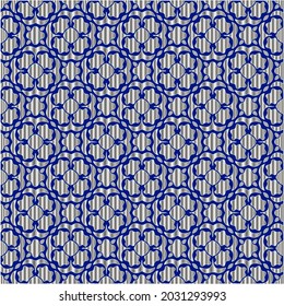 metal pattern on a blue background.  pattern for fabric, wallpaper, packaging. Decorative print.
