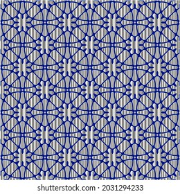 metal pattern on a blue background.  pattern for fabric, wallpaper, packaging. Decorative print.
