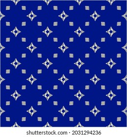 patrón metálico sobre fondo azul.  patrón para tela, papel pintado, embalaje. Impresión decorativa.
