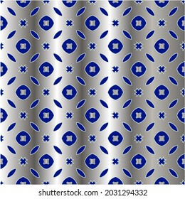 patrón metálico sobre fondo azul.  patrón para tela, papel pintado, embalaje. Impresión decorativa.