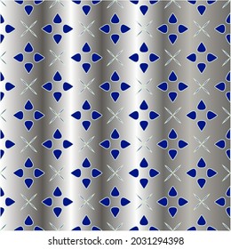 metal pattern on a blue background.  pattern for fabric, wallpaper, packaging. Decorative print.