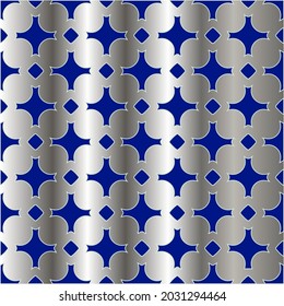 patrón metálico sobre fondo azul.  patrón para tela, papel pintado, embalaje. Impresión decorativa.