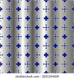metal pattern on a blue background.  pattern for fabric, wallpaper, packaging. Decorative print.