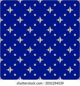 metal pattern on a blue background.  pattern for fabric, wallpaper, packaging. Decorative print.