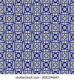 metal pattern on a blue background.  pattern for fabric, wallpaper, packaging. Decorative print.
