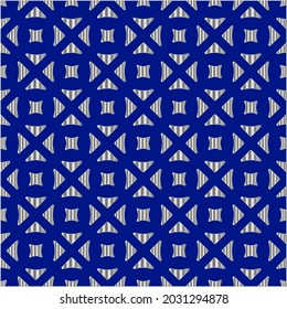 metal pattern on a blue background.  pattern for fabric, wallpaper, packaging. Decorative print.