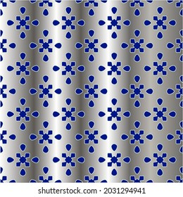 metal pattern on a blue background.  pattern for fabric, wallpaper, packaging. Decorative print.
