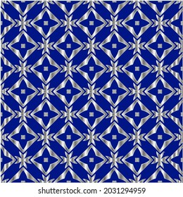 metal pattern on a blue background.  pattern for fabric, wallpaper, packaging. Decorative print.
